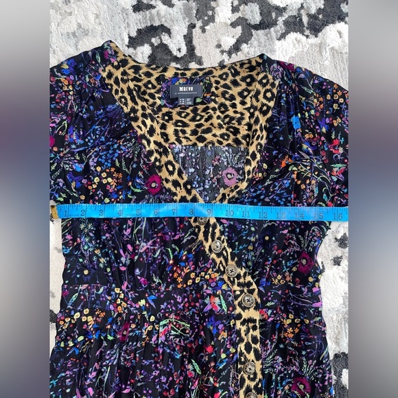 Maeve Anthropologie cheetah floral midi wrap dress Leopard 8 P - Picture 8 of 10